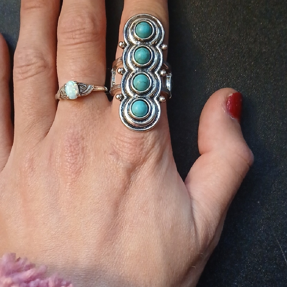 Silver and Turquoise Statement Ring